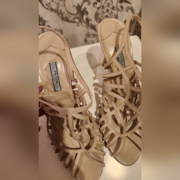 Prada Beige Strappy Sandals - Picture 2 of 8
